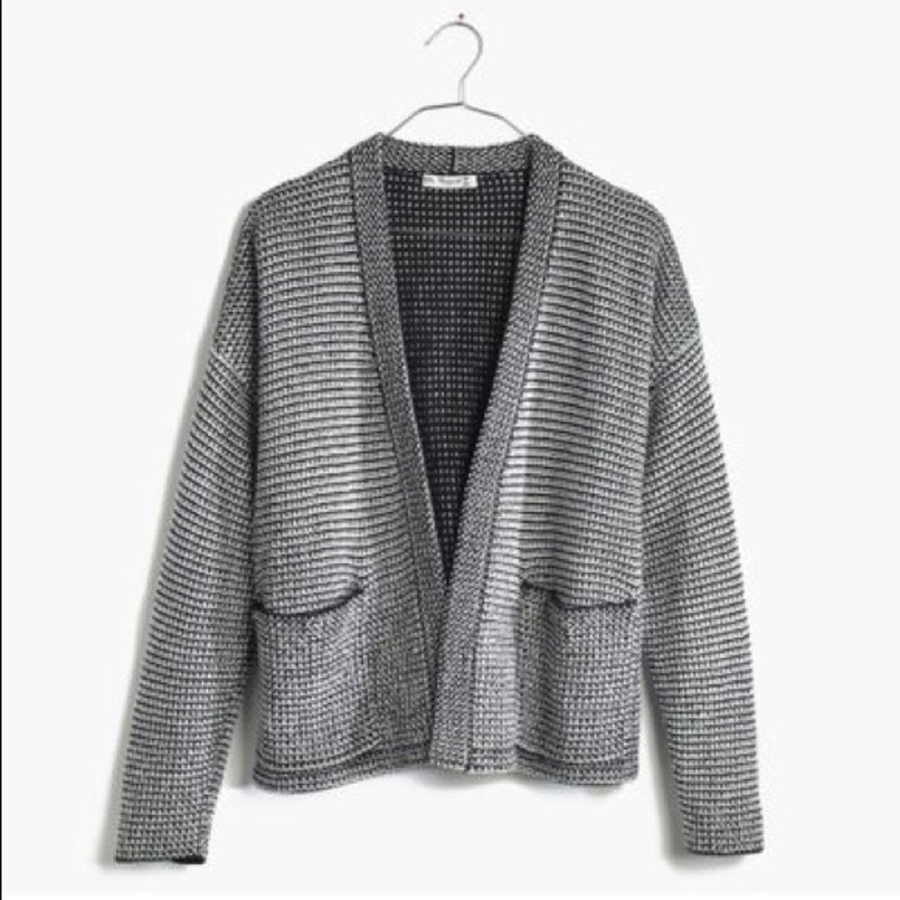 Madewell Two-Tone Cocoon Cardigan - Black